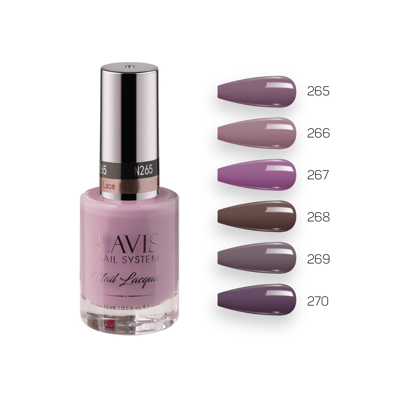 Lavis Nail Lacquer Fall Winter Set N7 (6 colors): 265, 266, 267, 268, 269, 270 - DTK Nail Supply