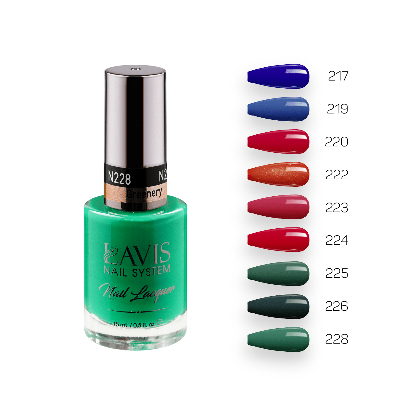 Lavis Nail Lacquer Fall Winter Set N8 (9 colors): 217, 219, 220, 222, 223, 224, 225, 226, 228 - DTK Nail Supply
