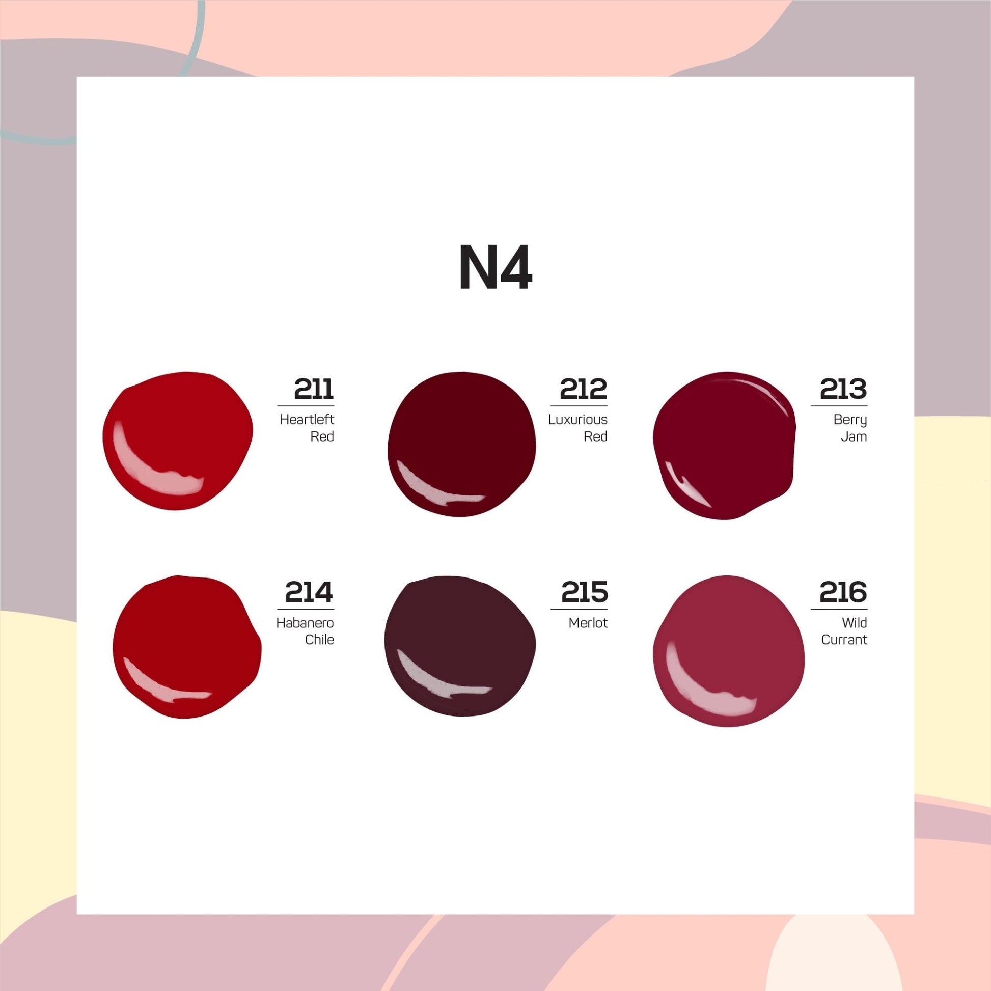 Lavis Nail Lacquer Holiday Fall Set N4 (6 colors): 211, 212, 213, 214, 215, 216 - DTK Nail Supply