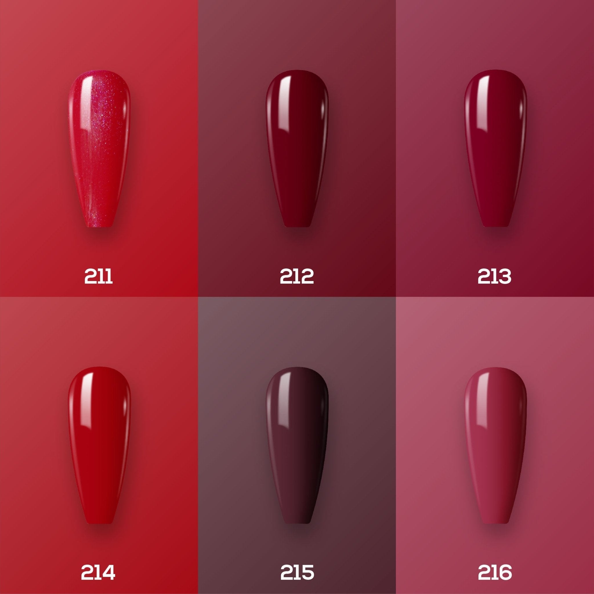 Lavis Nail Lacquer Holiday Fall Set N4 (6 colors): 211, 212, 213, 214, 215, 216 - DTK Nail Supply