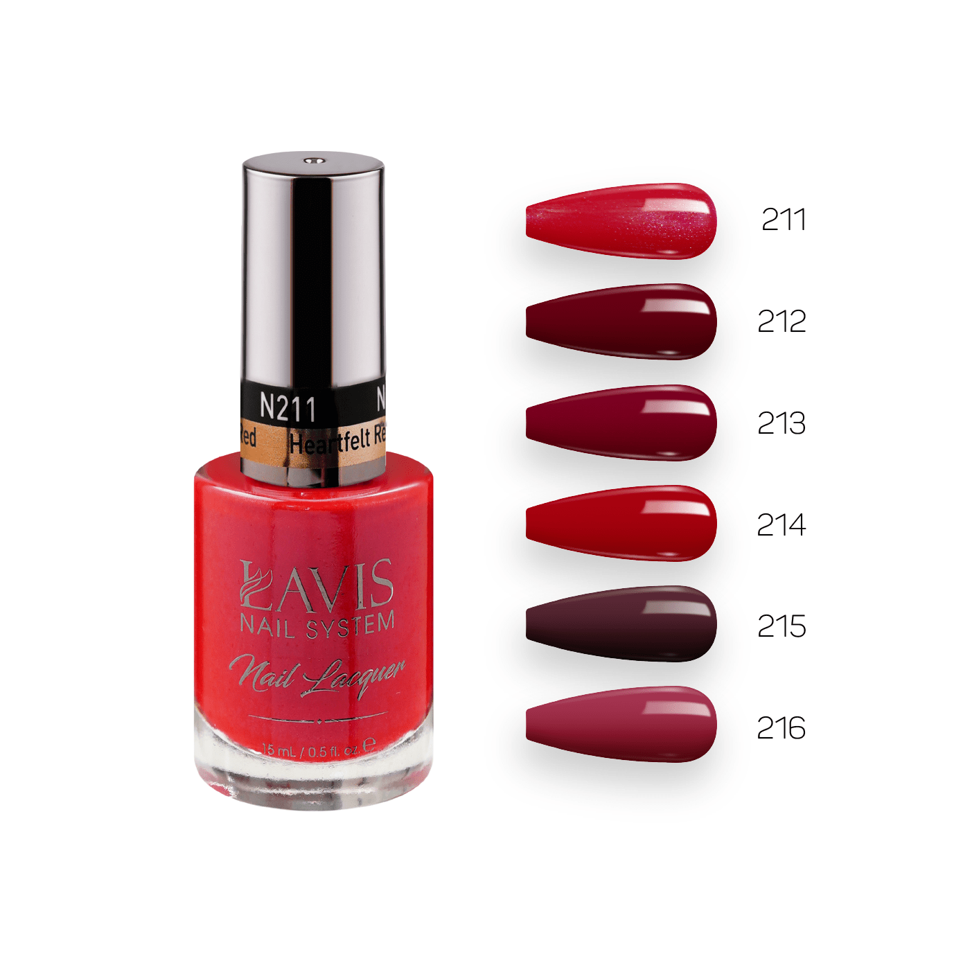 Lavis Nail Lacquer Holiday Fall Set N4 (6 colors): 211, 212, 213, 214, 215, 216 - DTK Nail Supply