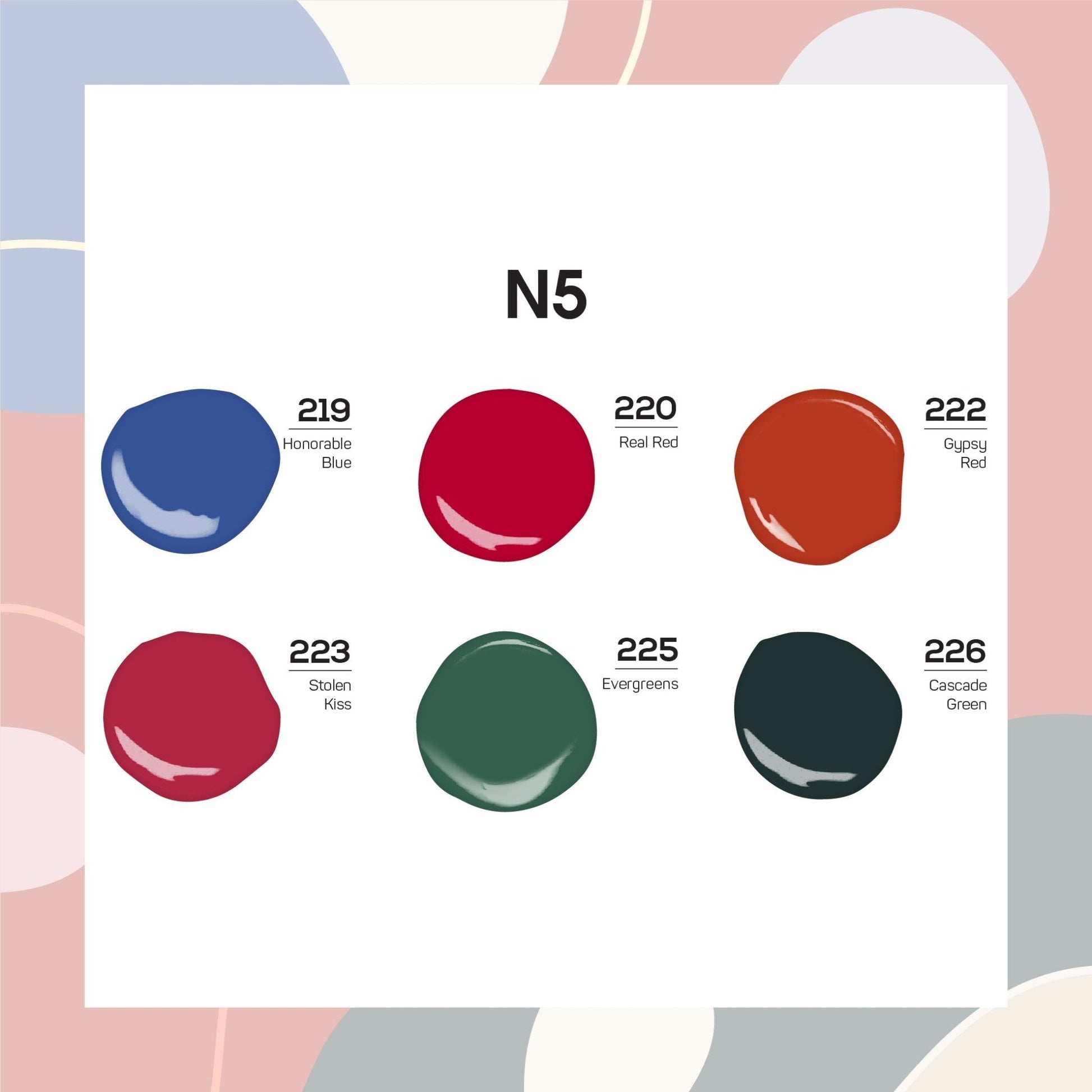 Lavis Nail Lacquer Holiday Fall Set N5 (6 colors): 219, 220, 222, 223, 225, 226 - DTK Nail Supply