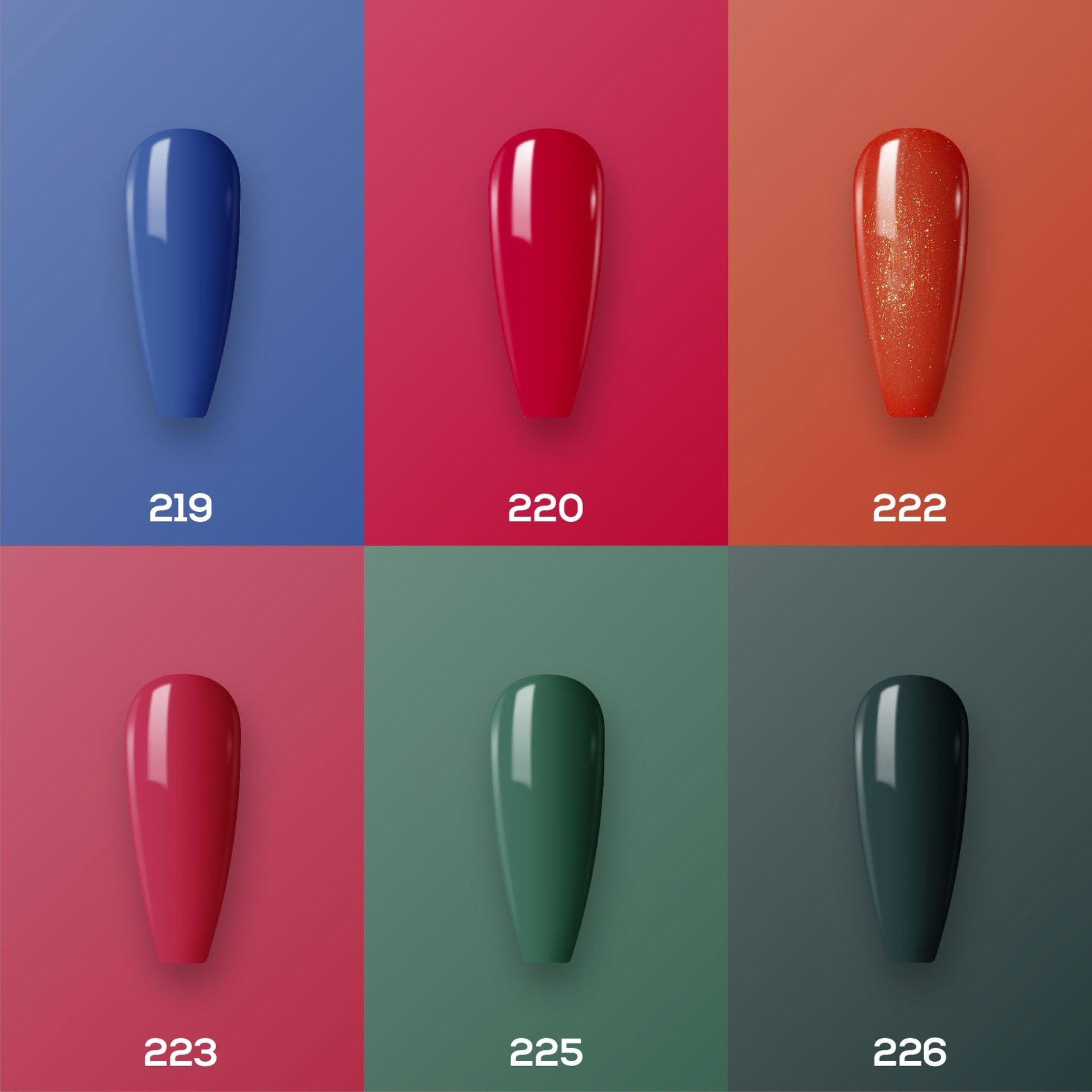 Lavis Nail Lacquer Holiday Fall Set N5 (6 colors): 219, 220, 222, 223, 225, 226 - DTK Nail Supply