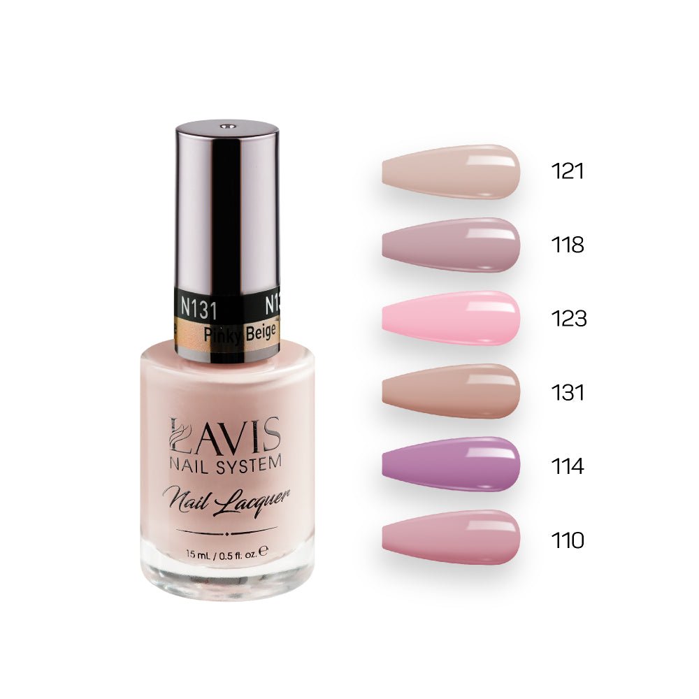 Lavis Nail Lacquer Set N1 (6 colors): 121, 118, 123, 131, 114, 110 - DTK Nail Supply