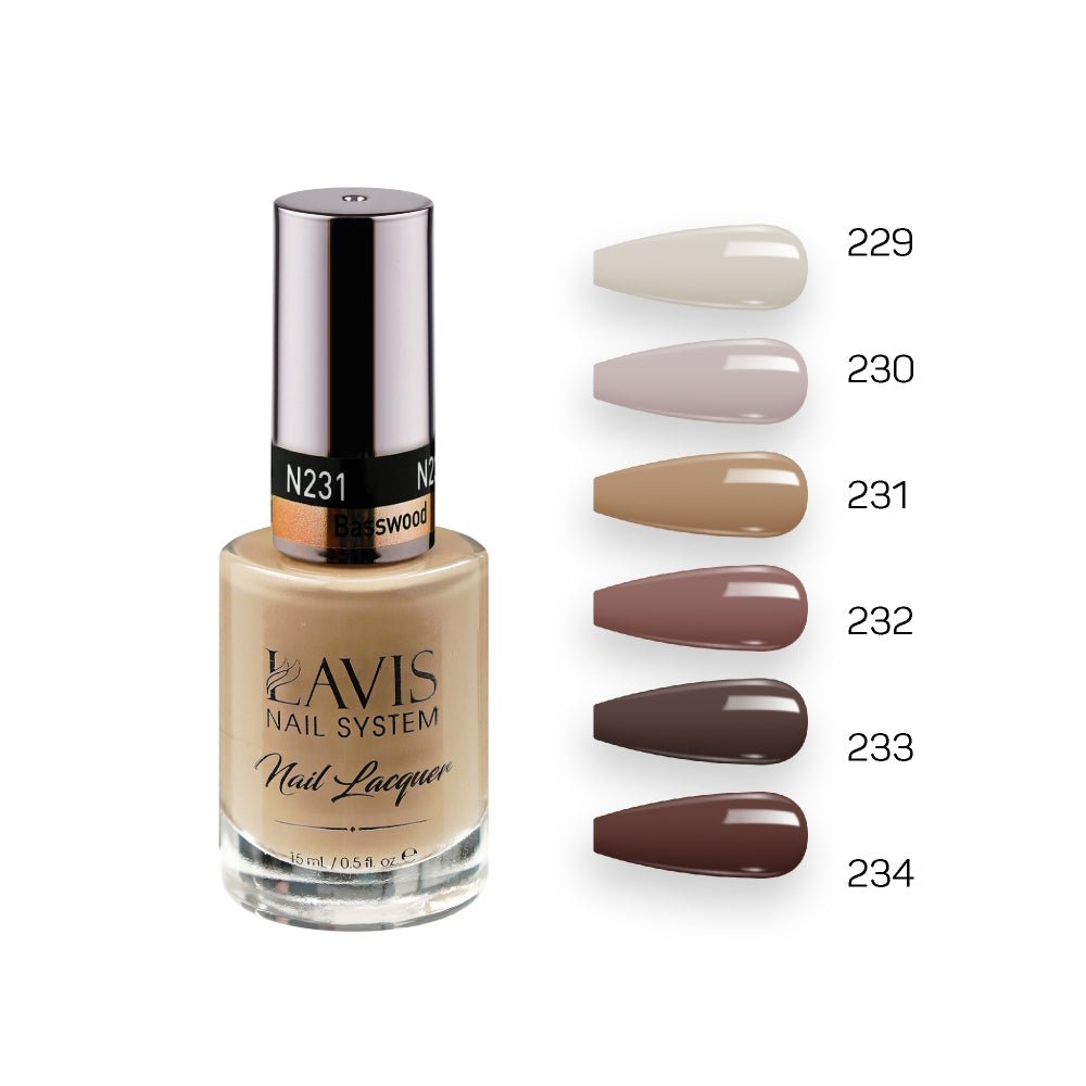 Lavis Nail Lacquer Set N10 (6 colors): 229, 230, 231, 232, 233, 234 - DTK Nail Supply