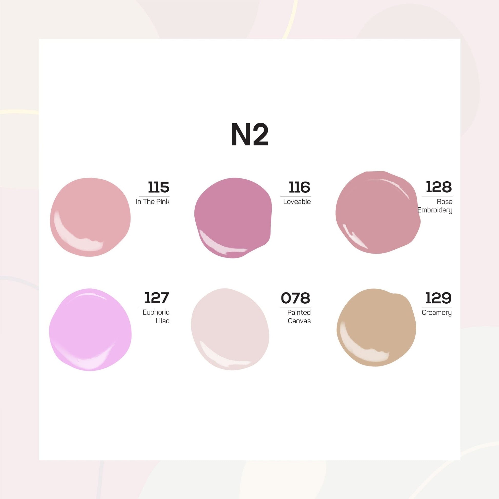 Lavis Nail Lacquer Set N2 (6 colors): 115, 116, 128, 137, 078, 129 - DTK Nail Supply