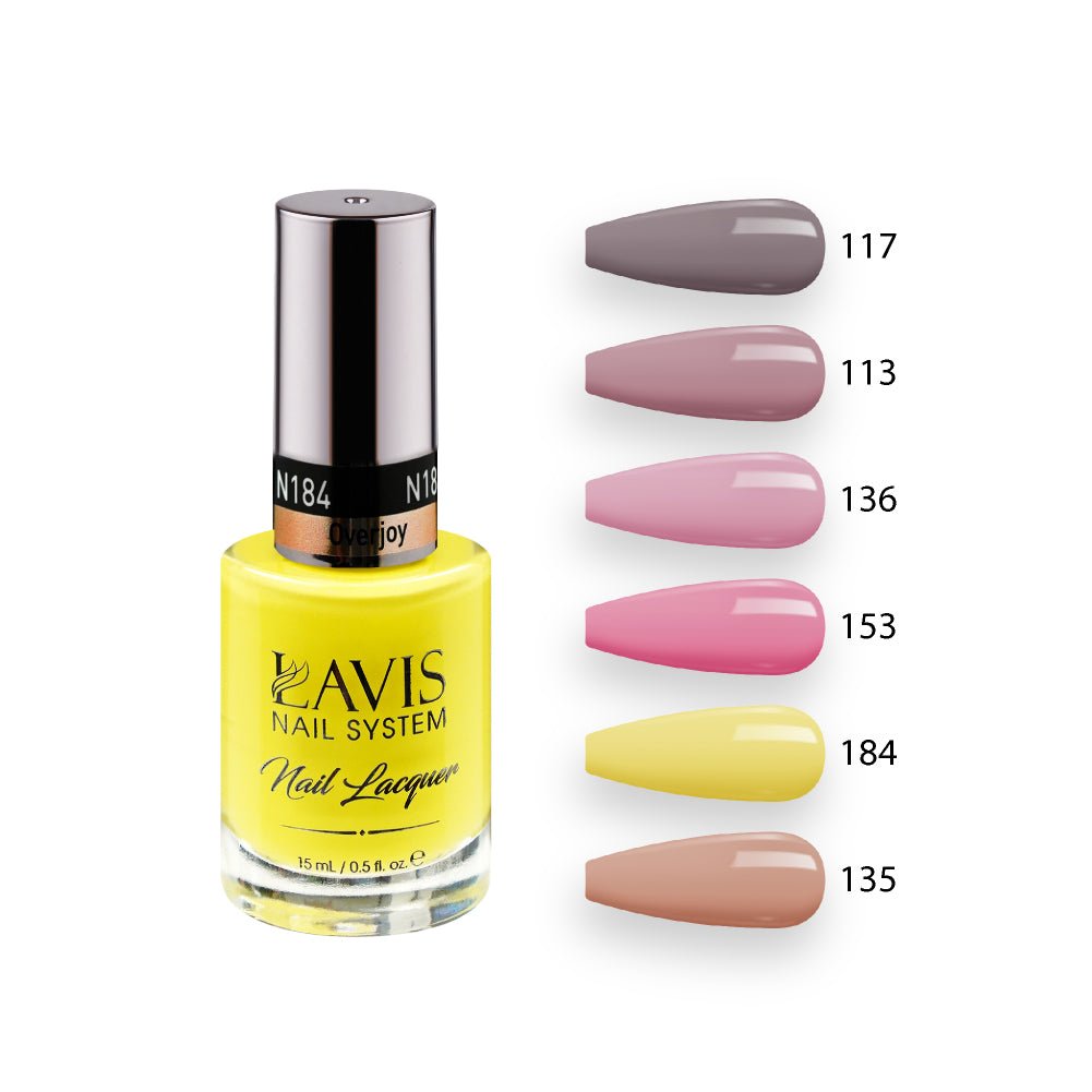 Lavis Nail Lacquer Set N3 (6 colors): 117, 113, 136, 153, 184, 135 - DTK Nail Supply