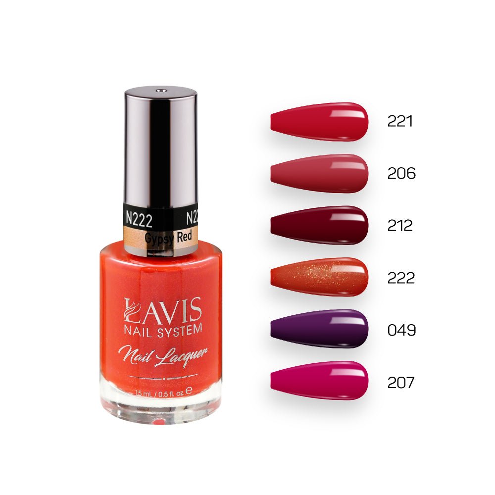 Lavis Nail Lacquer Set N8 (6 colors): 221, 206, 212, 222, 049, 207 - DTK Nail Supply