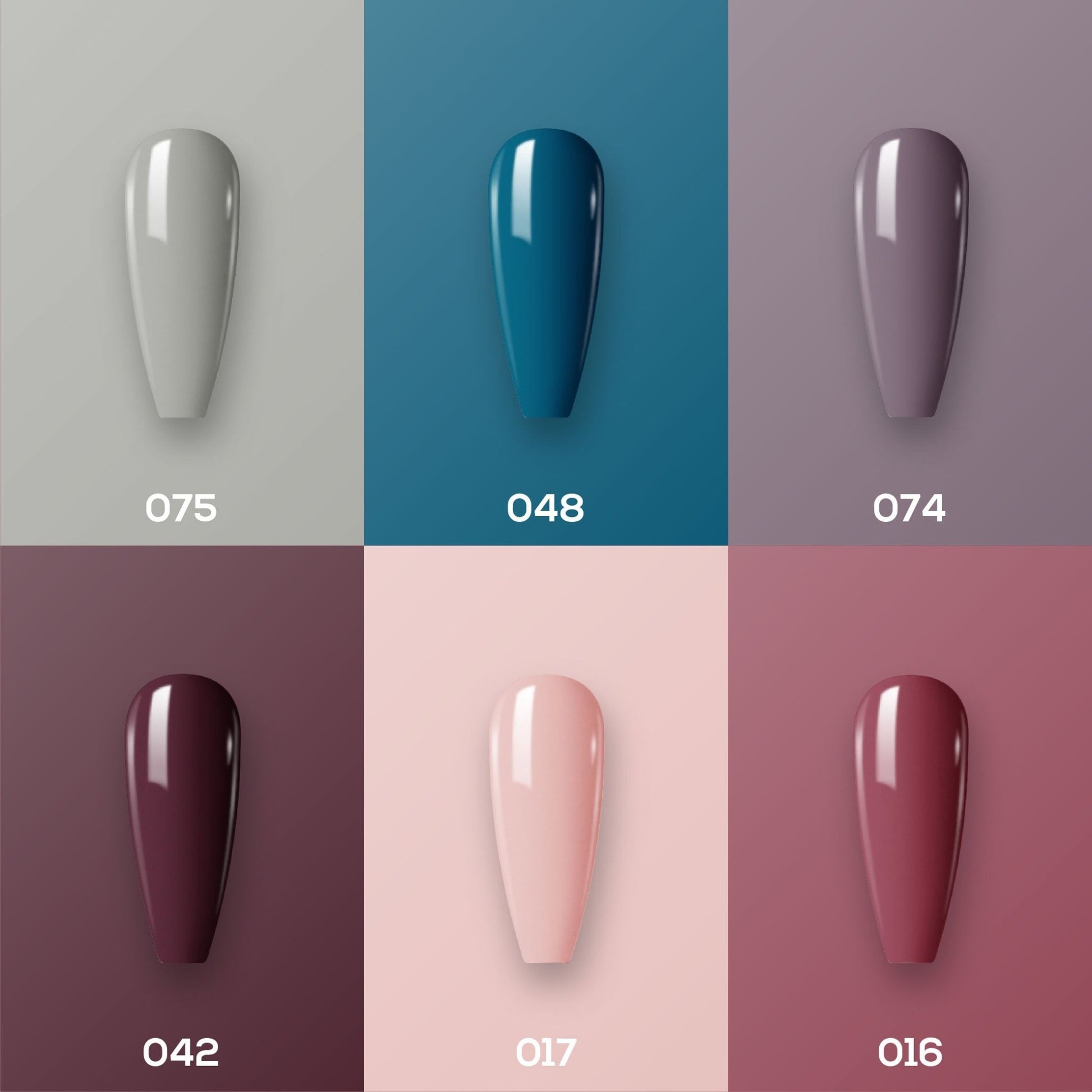 Lavis Nail Lacquer Set N9 (6 colors): 075, 048, 074, 042, 017, 016 - DTK Nail Supply
