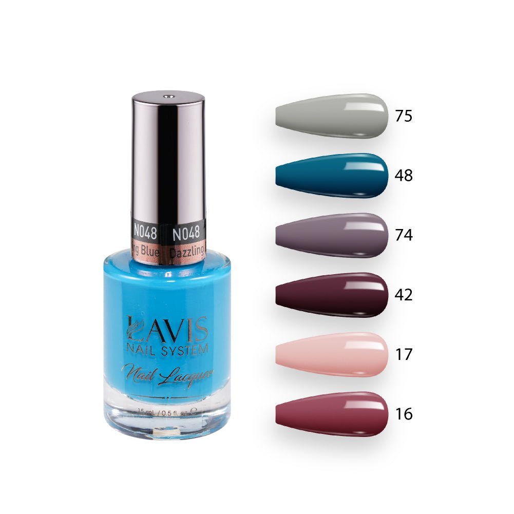 Lavis Nail Lacquer Set N9 (6 colors): 075, 048, 074, 042, 017, 016 - DTK Nail Supply