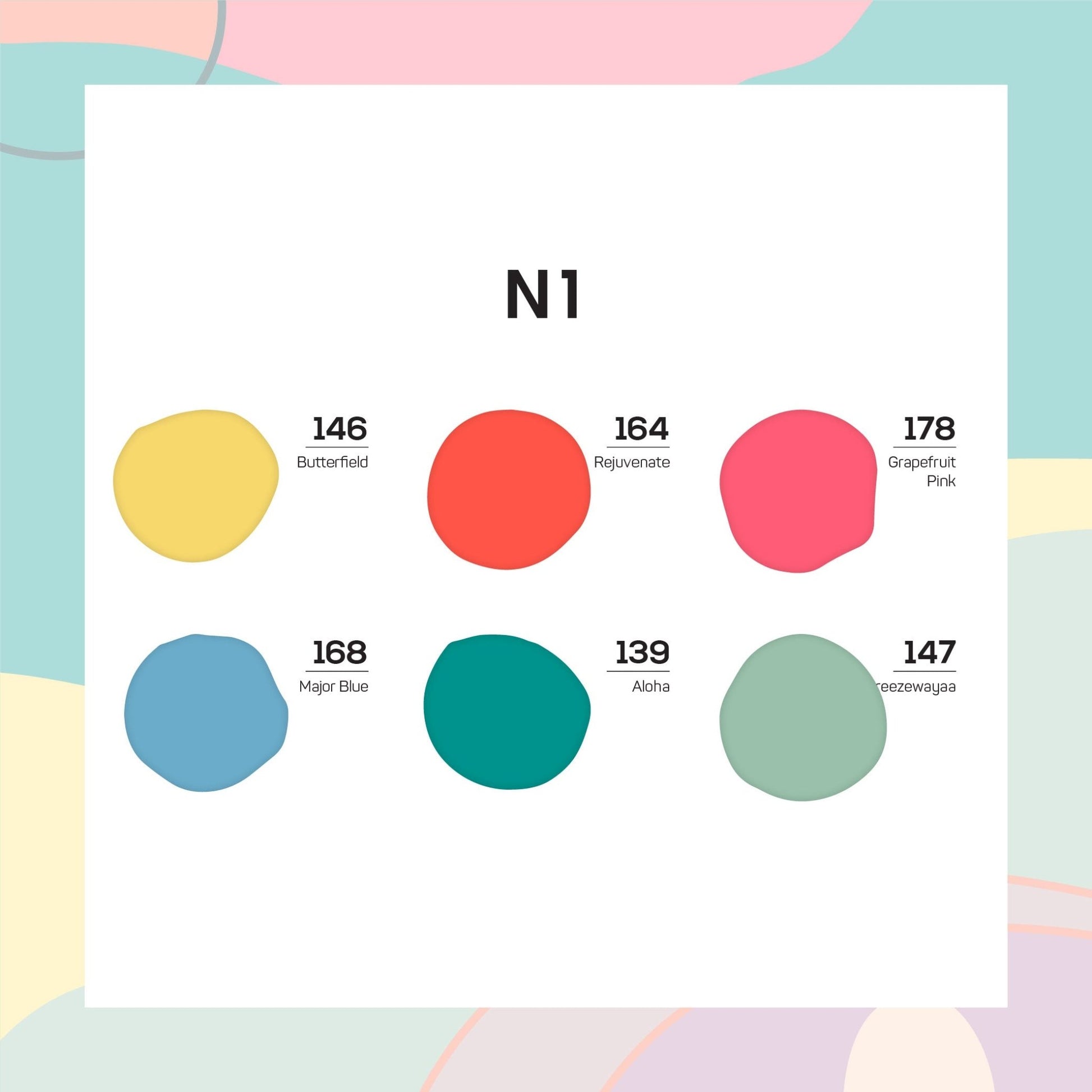 Lavis Nail Lacquer Summer Set N1 (6 colors): 146, 164, 178, 168, 139, 147 - DTK Nail Supply