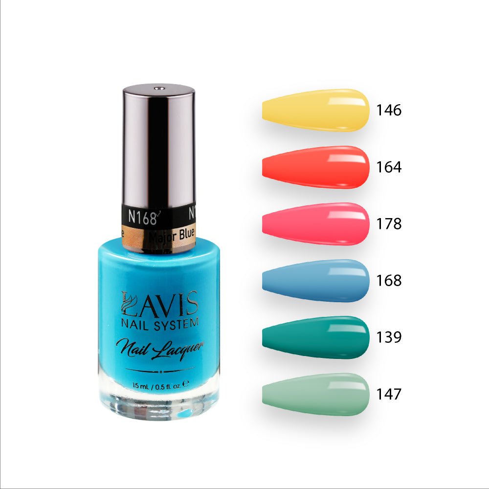 Lavis Nail Lacquer Summer Set N1 (6 colors): 146, 164, 178, 168, 139, 147 - DTK Nail Supply