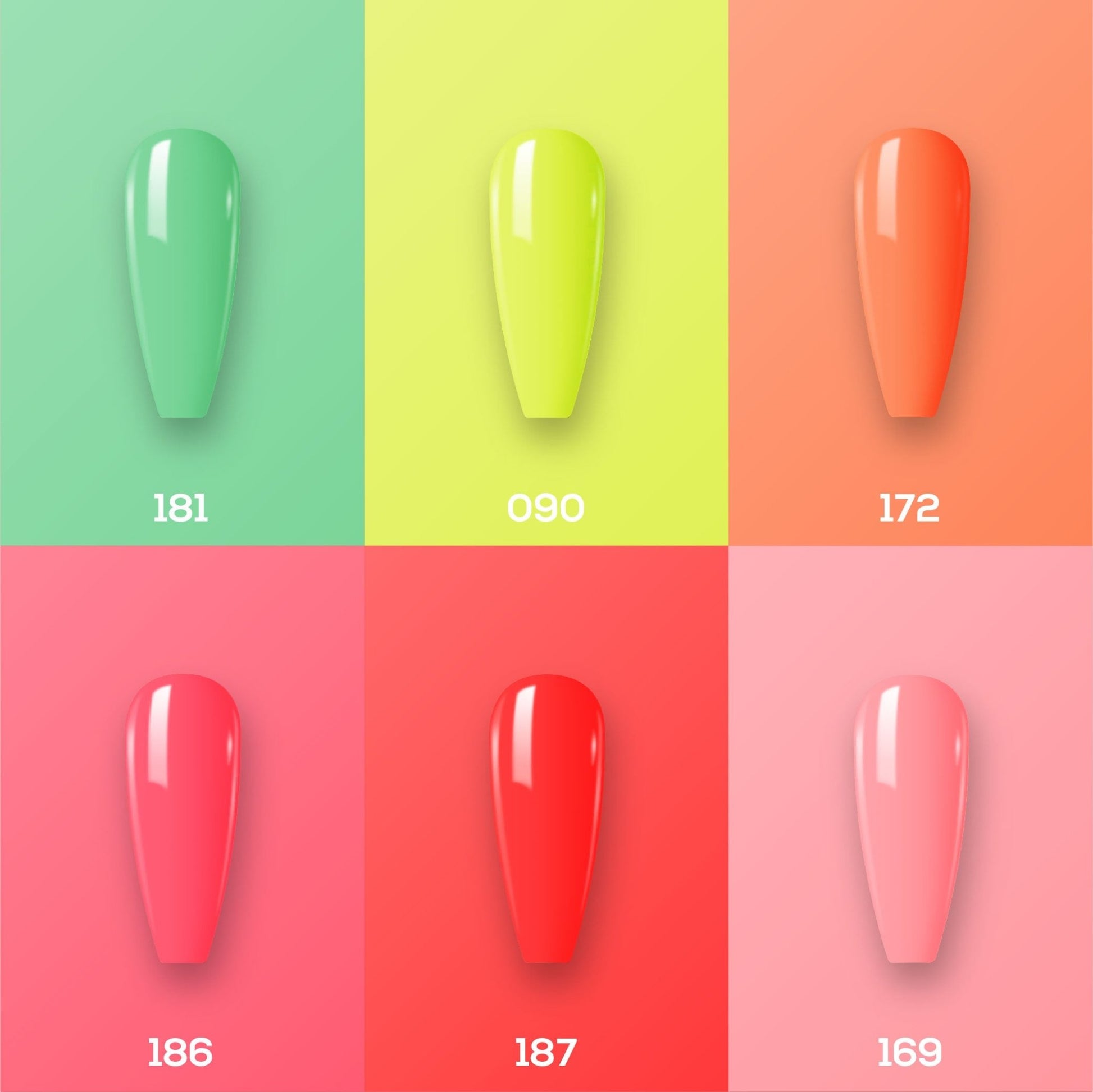Lavis Nail Lacquer Summer Set N11 (6 colors): 181, 090, 172, 186, 187, 169 - DTK Nail Supply