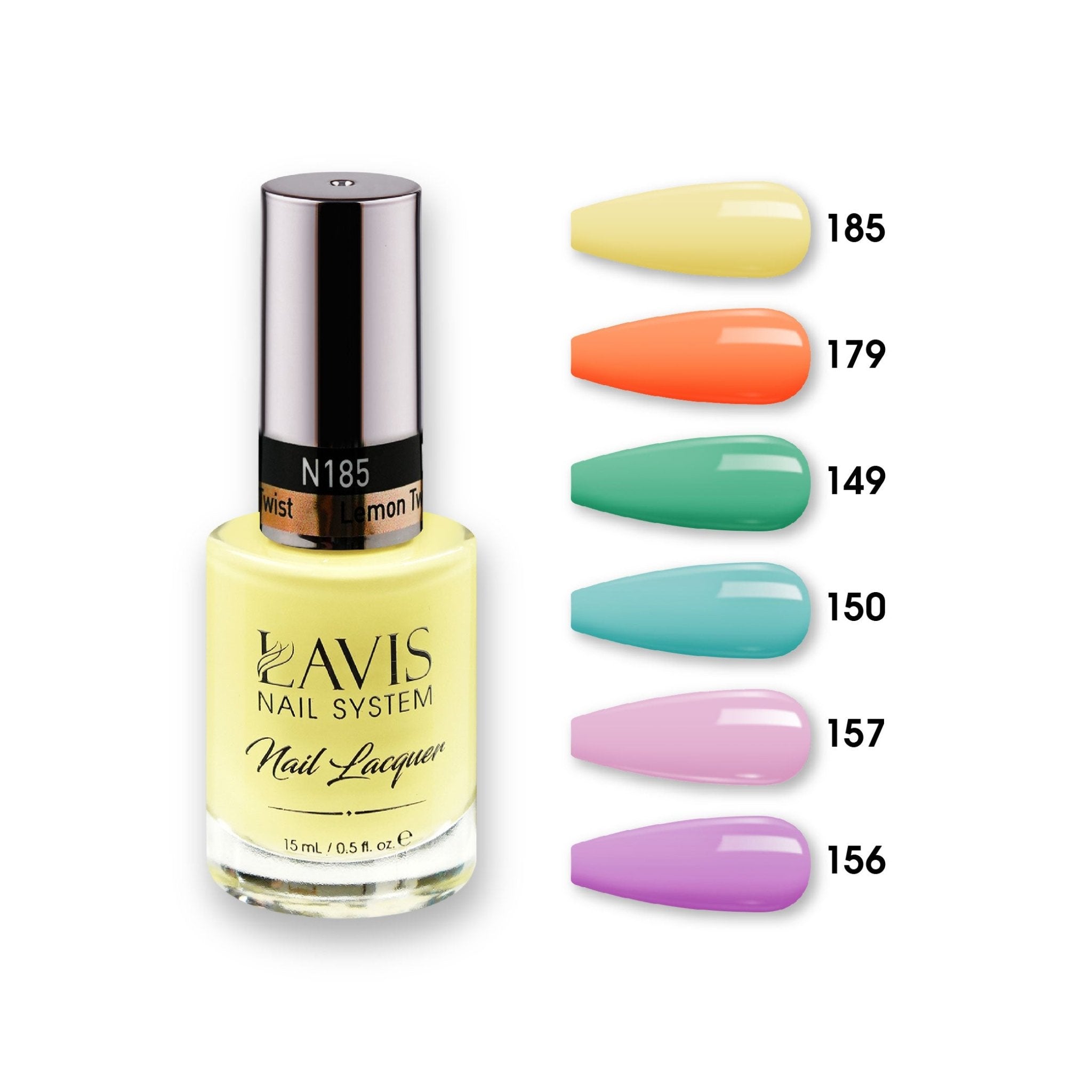 Lavis Nail Lacquer Summer Set N7 (6 colors): 185, 179, 149, 150, 157, 156 - DTK Nail Supply
