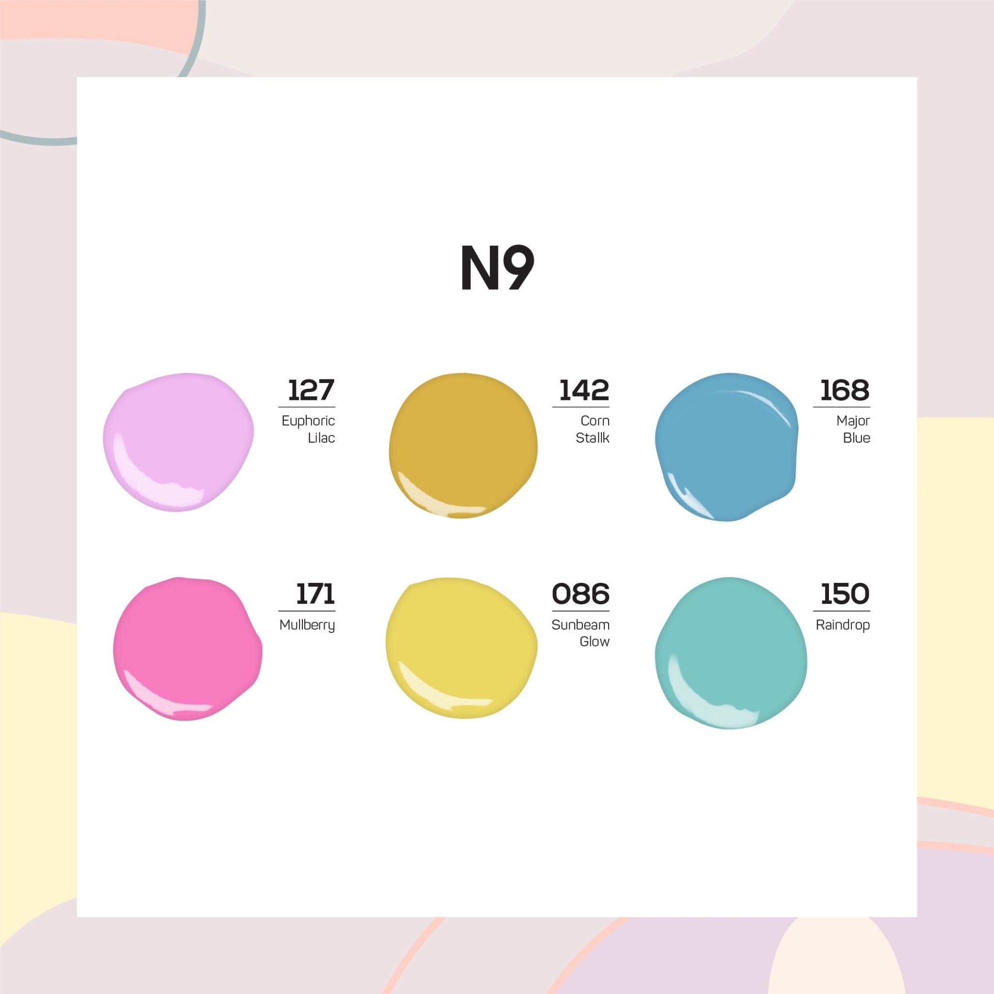 Lavis Nail Lacquer Summer Set N9 (6 colors): 127, 142, 168, 171, 086, 150 - DTK Nail Supply