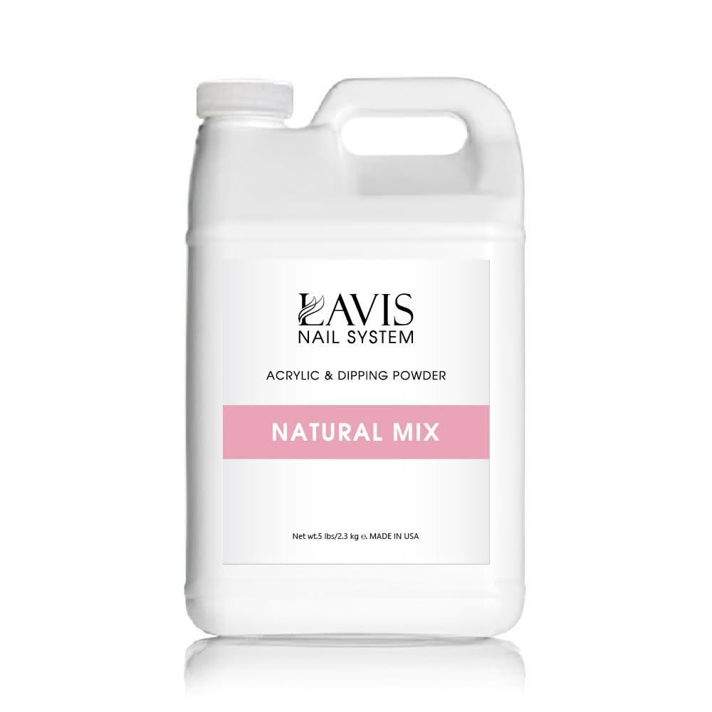 LAVIS Natural Mix - Acrylic & Dipping Powder - 80oz - DTK Nail Supply