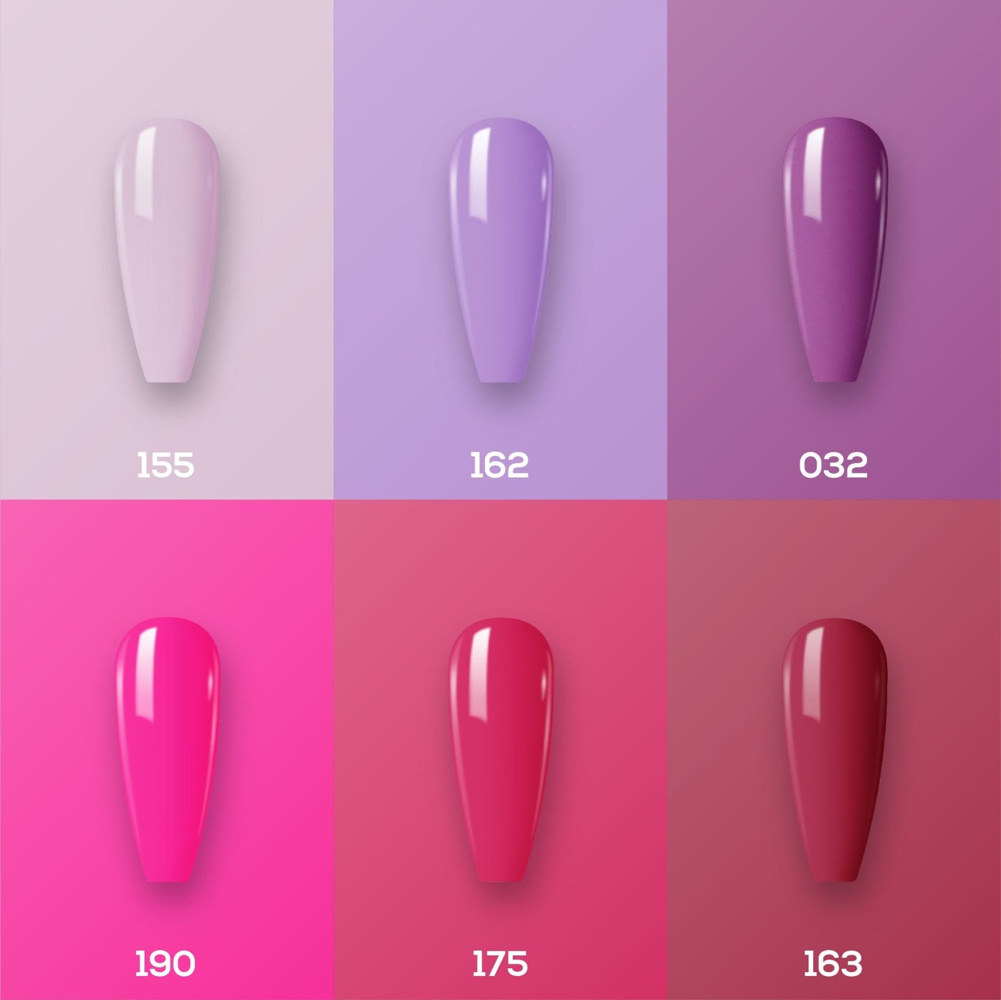 Lavis Nude Pastel 2022 Collection Gel Set 7: 6 Gel Polishes, 1 Base Gel, 1 Top Gel, 1 Protein Bond & Primer - 155; 162; 032; 190; 175; 163 - DTK Nail Supply