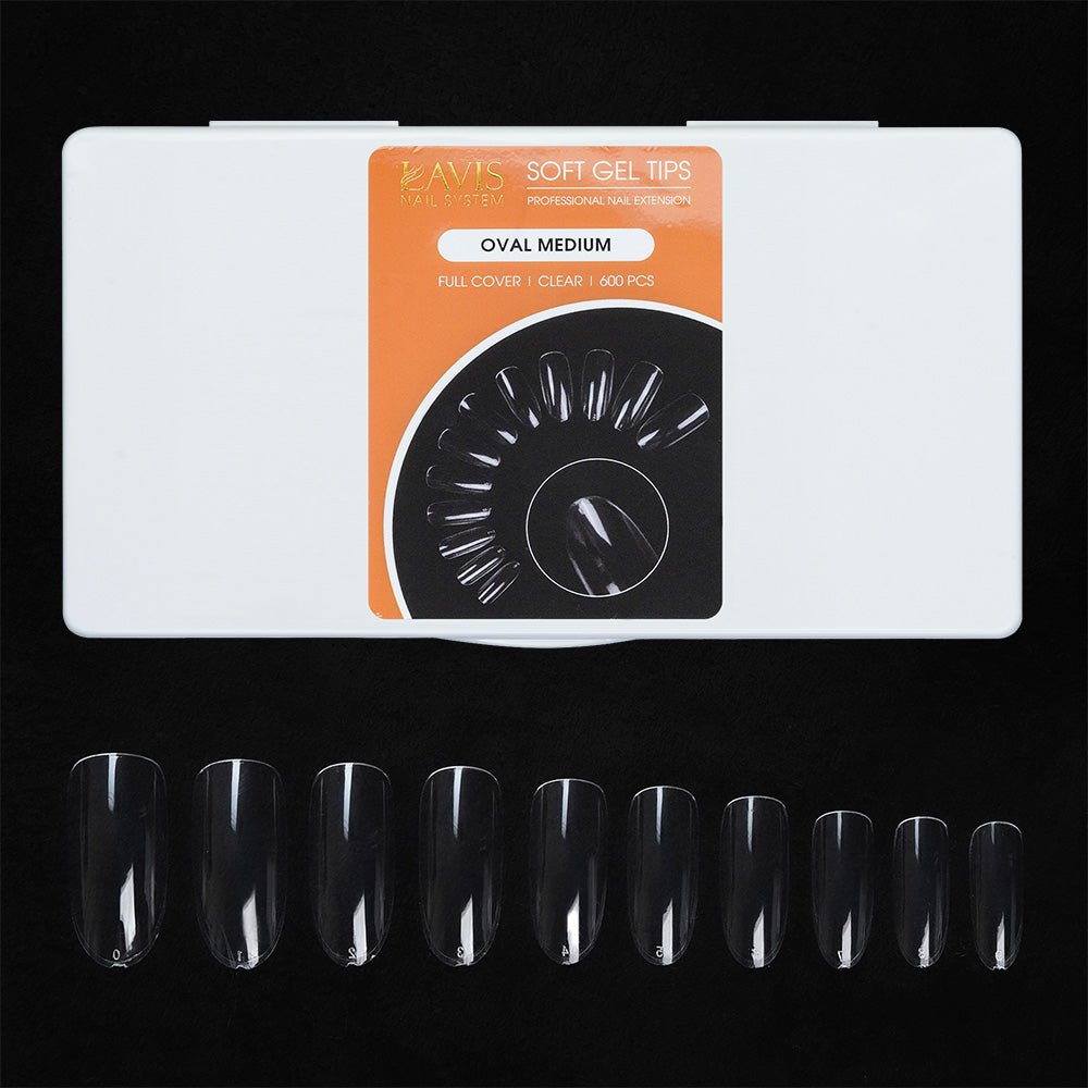 LAVIS - Oval Medium Nail Tips (Full Cover) - DTK Nail Supply