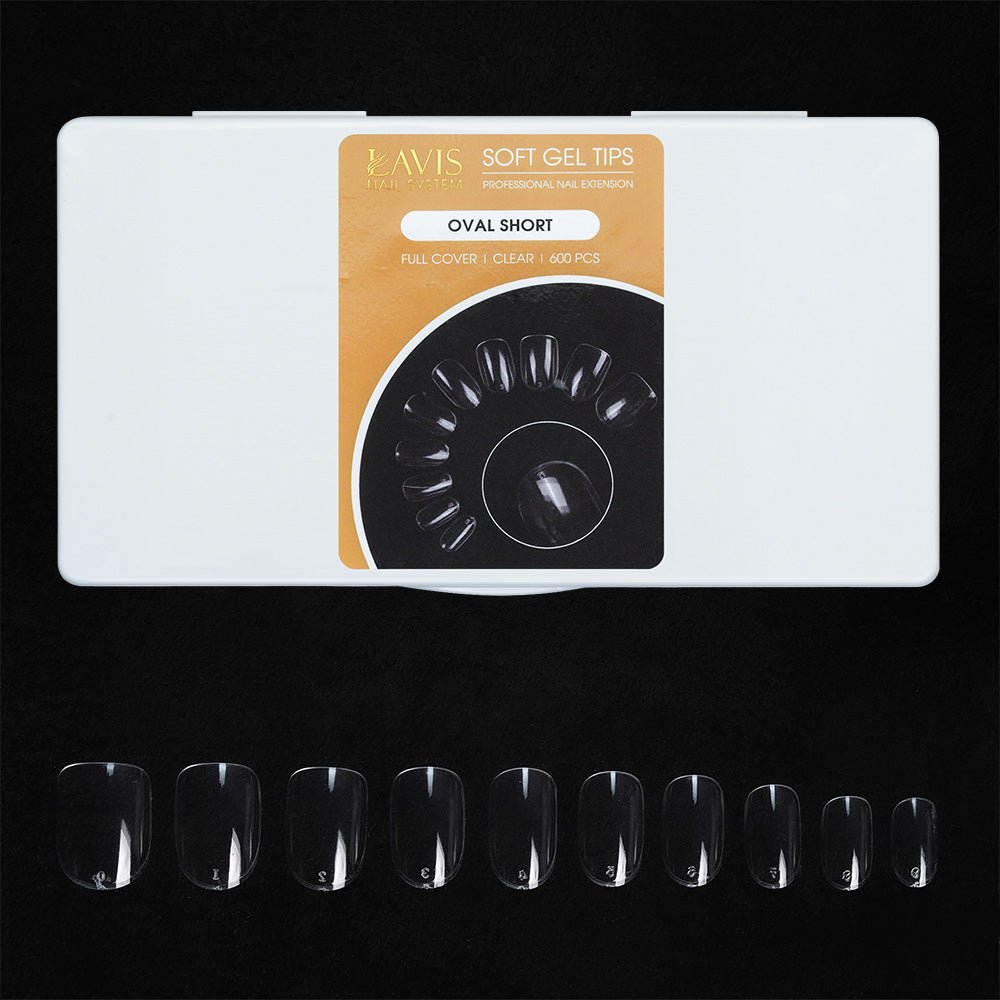 LAVIS - Oval Short Nail Tips (Full Cover) - DTK Nail Supply