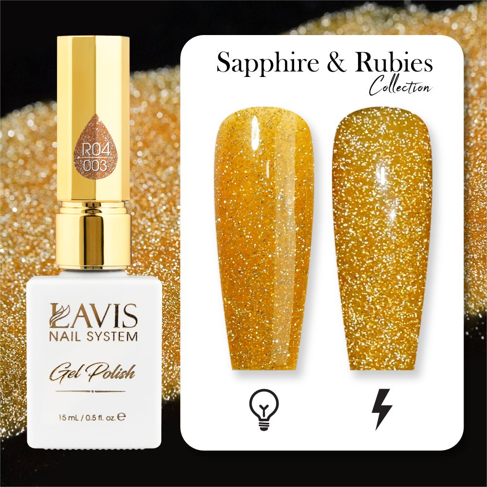 LAVIS Reflective R04 - 03 - Gel Polish 0.5 oz - Sapphire And Rubies Collection - DTK Nail Supply