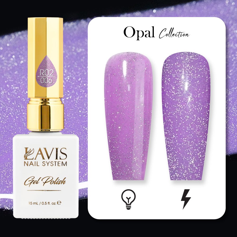 LAVIS Reflective R05 - 06 - Gel Polish 0.5 oz - Blossom Bass Reflective Collection - DTK Nail Supply