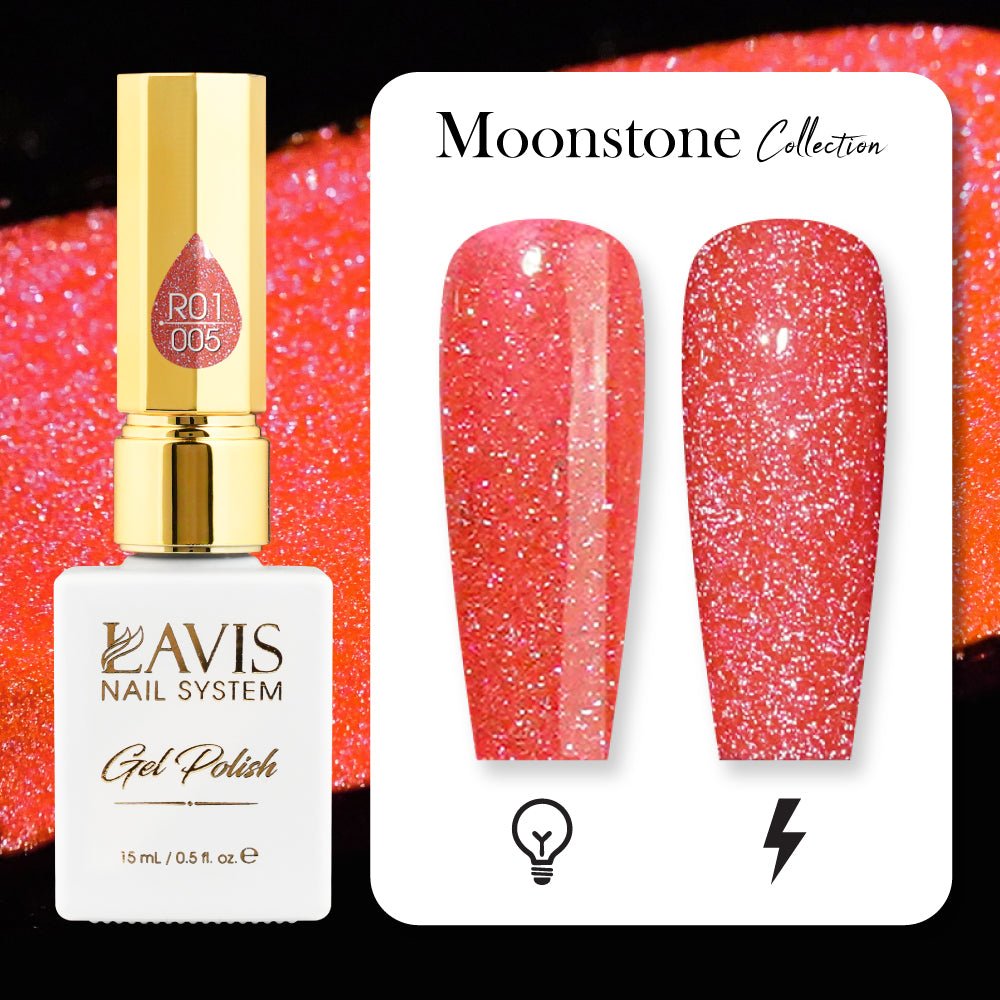 LAVIS Reflective R05 - 19 - Gel Polish 0.5 oz - Neon Lights Reflective Collection - DTK Nail Supply