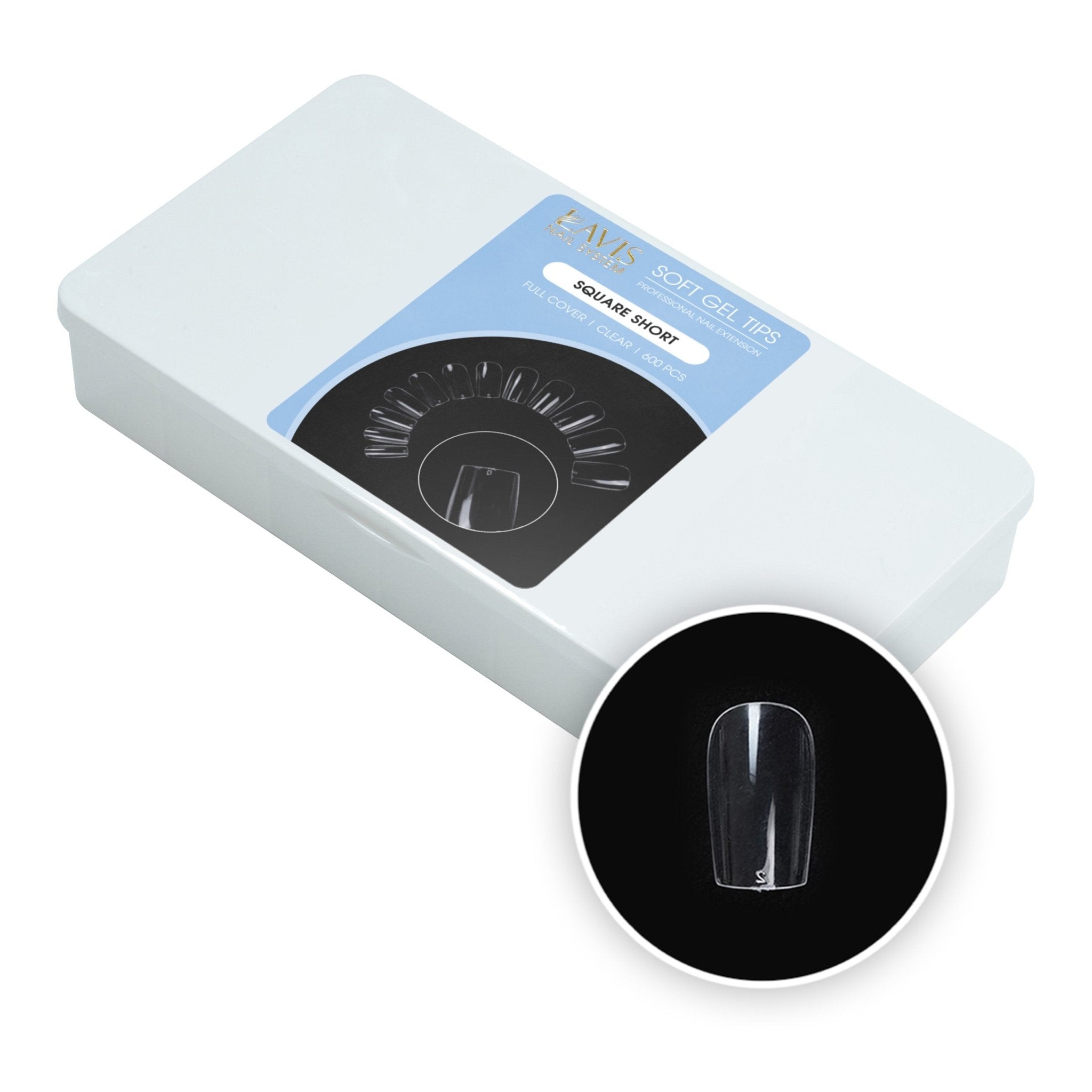 LAVIS - Square Short Nail Tips (Full Cover) - DTK Nail Supply