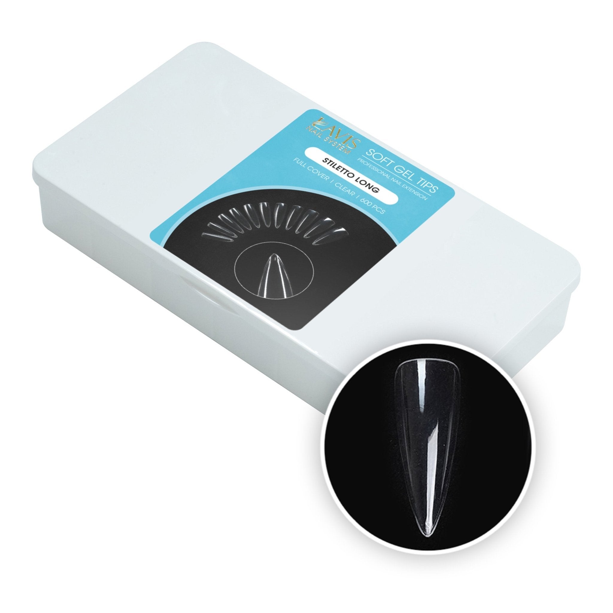 LAVIS - Stiletto Long Nail Tips (Full Cover) - DTK Nail Supply