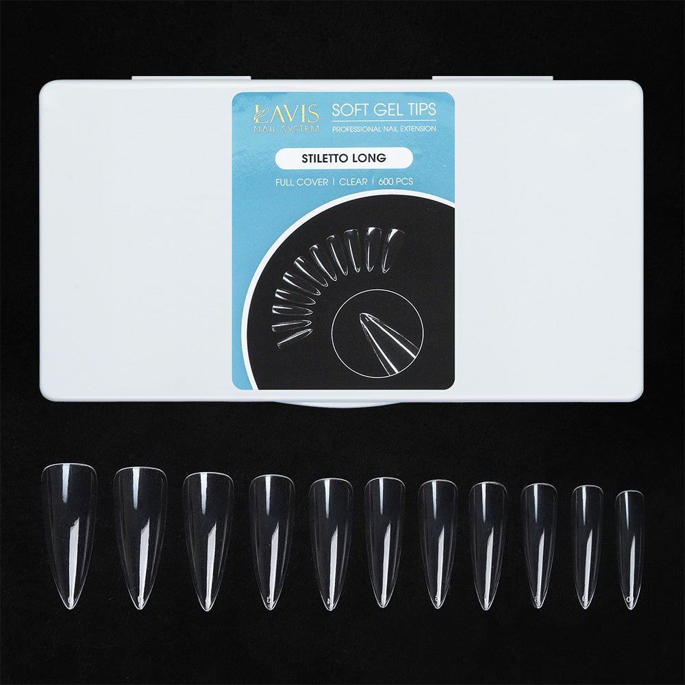 LAVIS - Stiletto Long Nail Tips (Full Cover) - DTK Nail Supply