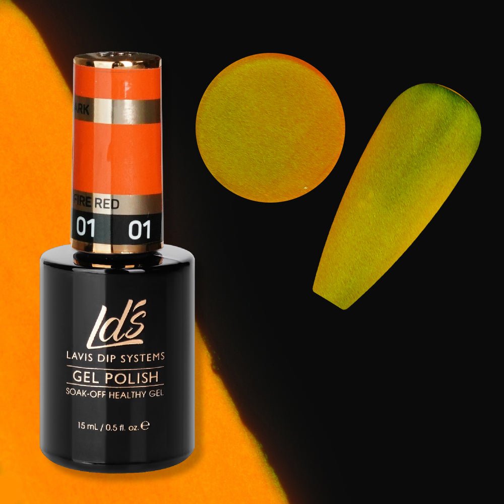 LDS 01 Fire Red - Gel Polish 0.5 oz - Glow In The Dark - DTK Nail Supply
