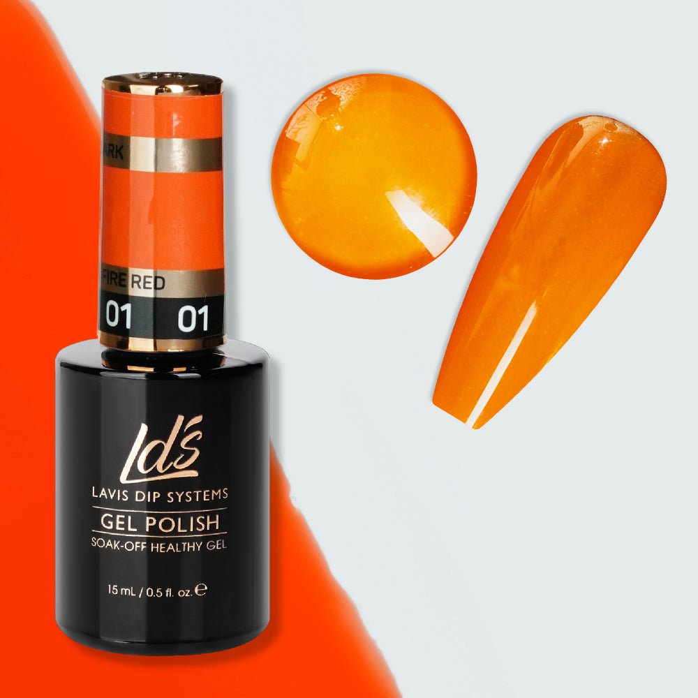 LDS 01 Fire Red - Gel Polish 0.5 oz - Glow In The Dark - DTK Nail Supply