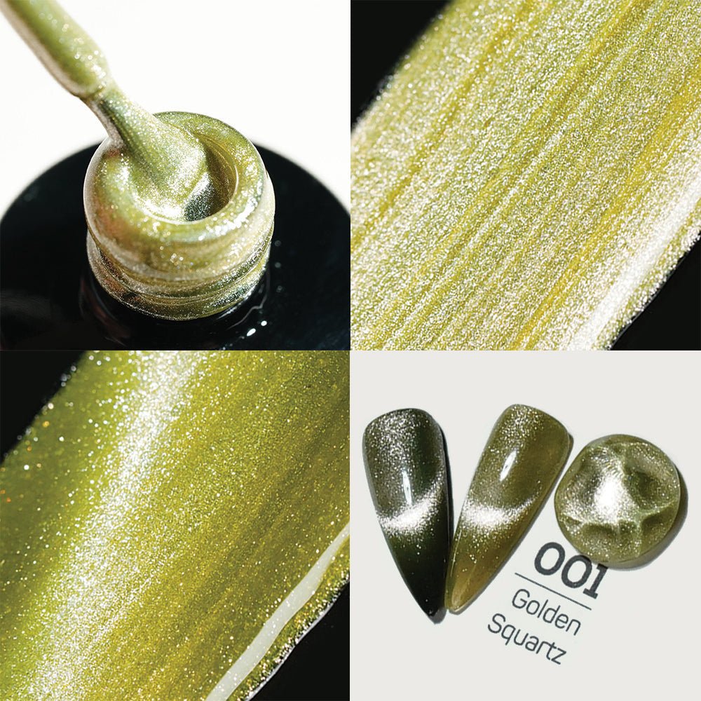 LDS 01 Golden Squartz - Gel Polish 0.5 oz - Ice Crystal Cat Eyes - DTK Nail Supply