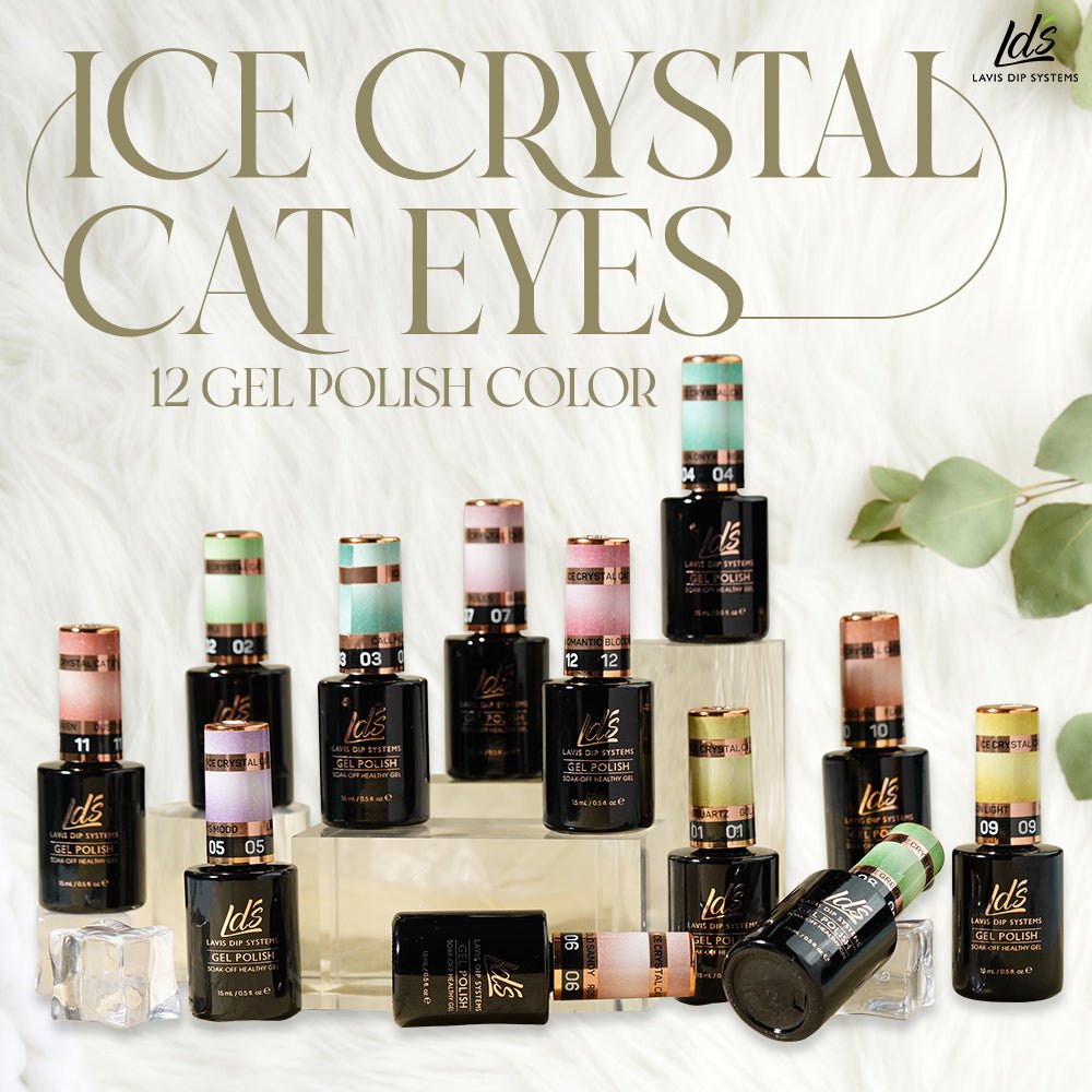 LDS 01 Golden Squartz - Gel Polish 0.5 oz - Ice Crystal Cat Eyes - DTK Nail Supply