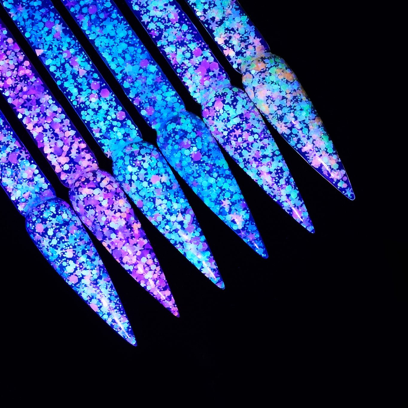 LDS 01 Phoebe Light - Gel Polish 0.5 oz - Star Sequins - DTK Nail Supply