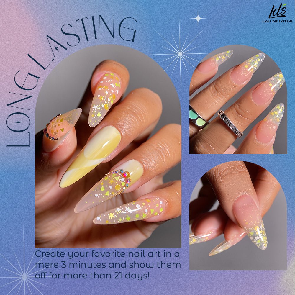 LDS 01 Phoebe Light - Gel Polish 0.5 oz - Star Sequins - DTK Nail Supply