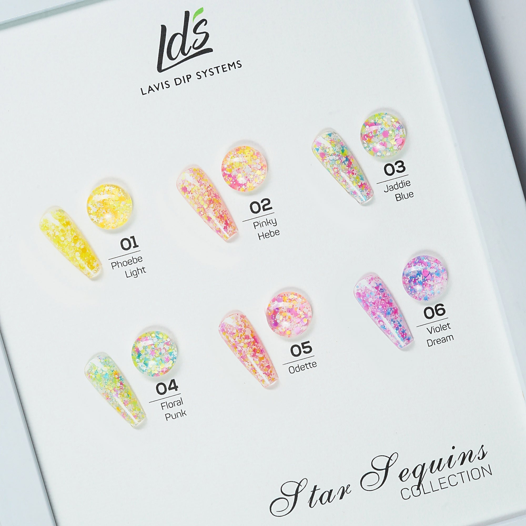 LDS 01 Phoebe Light - Gel Polish 0.5 oz - Star Sequins - DTK Nail Supply