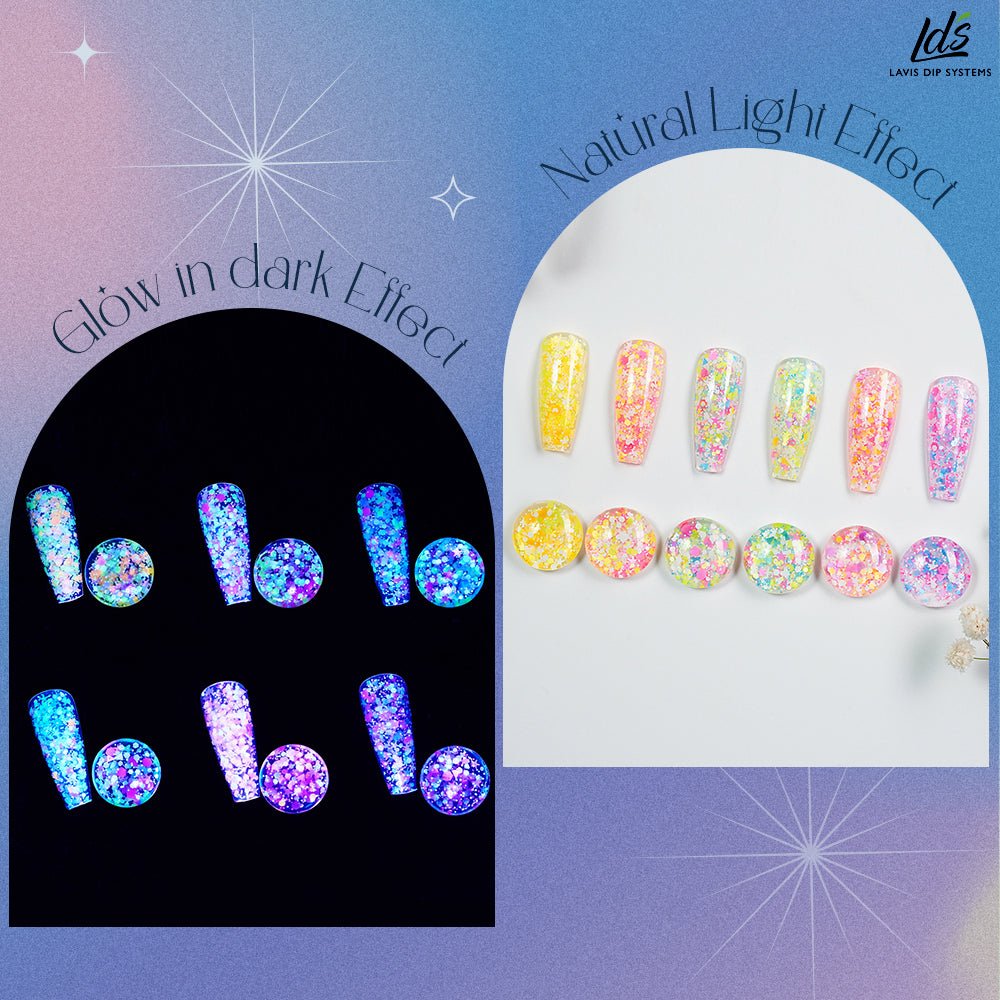 LDS 01 Phoebe Light - Gel Polish 0.5 oz - Star Sequins - DTK Nail Supply