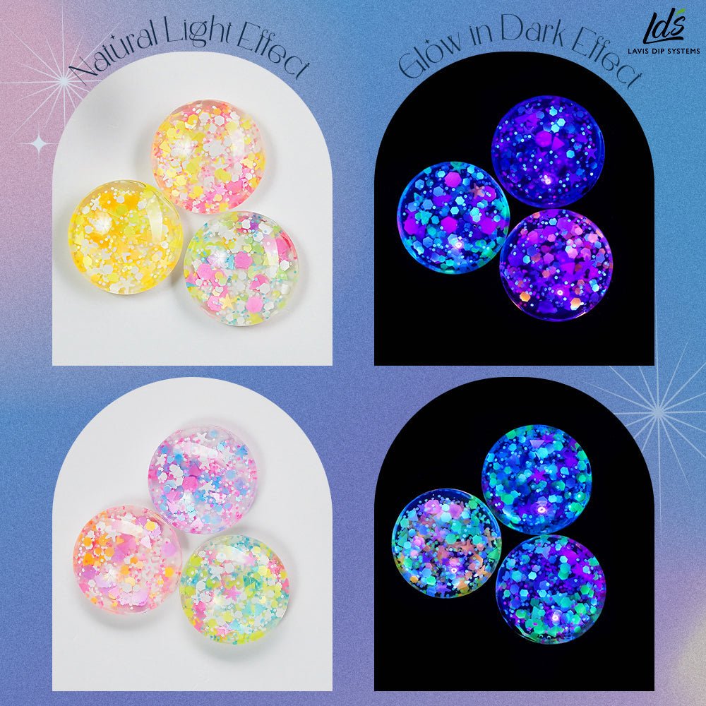 LDS 01 Phoebe Light - Gel Polish 0.5 oz - Star Sequins - DTK Nail Supply