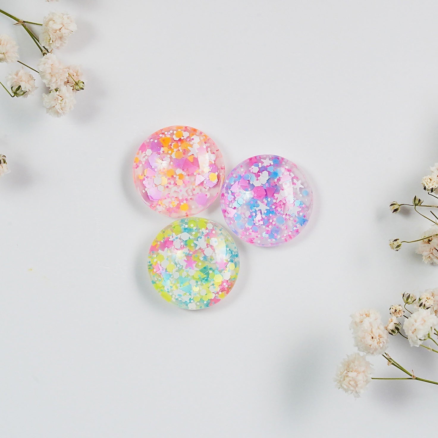 LDS 01 Phoebe Light - Gel Polish 0.5 oz - Star Sequins - DTK Nail Supply