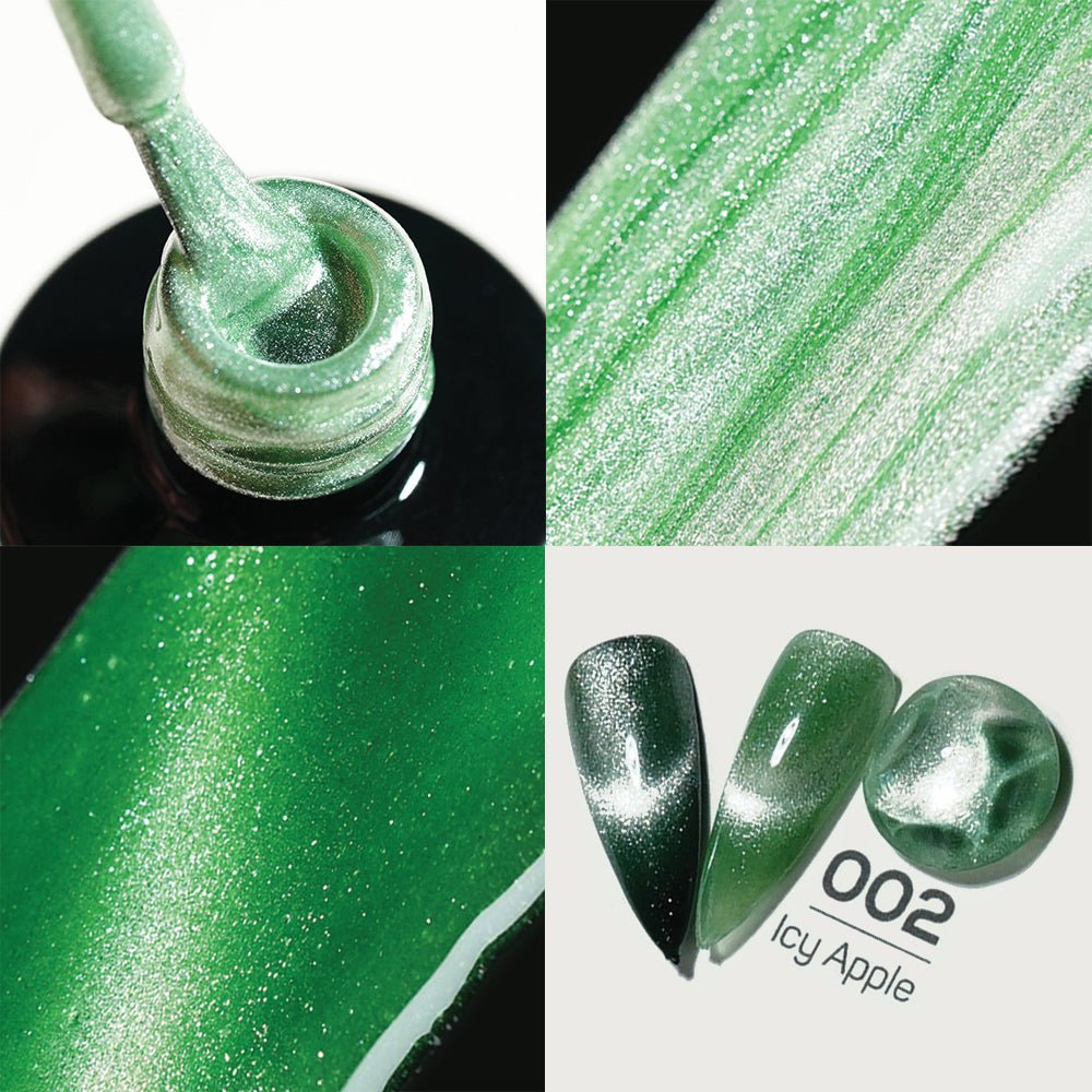 LDS 02 Icy Apple - Gel Polish 0.5 oz - Ice Crystal Cat Eyes - DTK Nail Supply