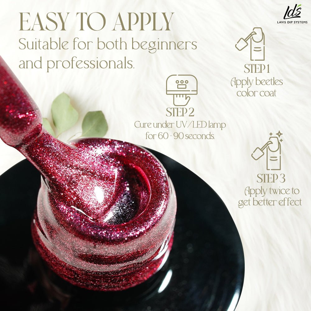 LDS 02 Icy Apple - Gel Polish 0.5 oz - Ice Crystal Cat Eyes - DTK Nail Supply