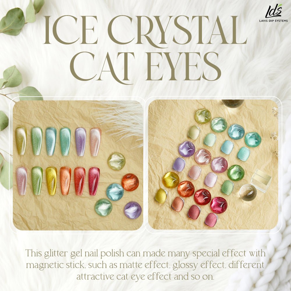 LDS 02 Icy Apple - Gel Polish 0.5 oz - Ice Crystal Cat Eyes - DTK Nail Supply