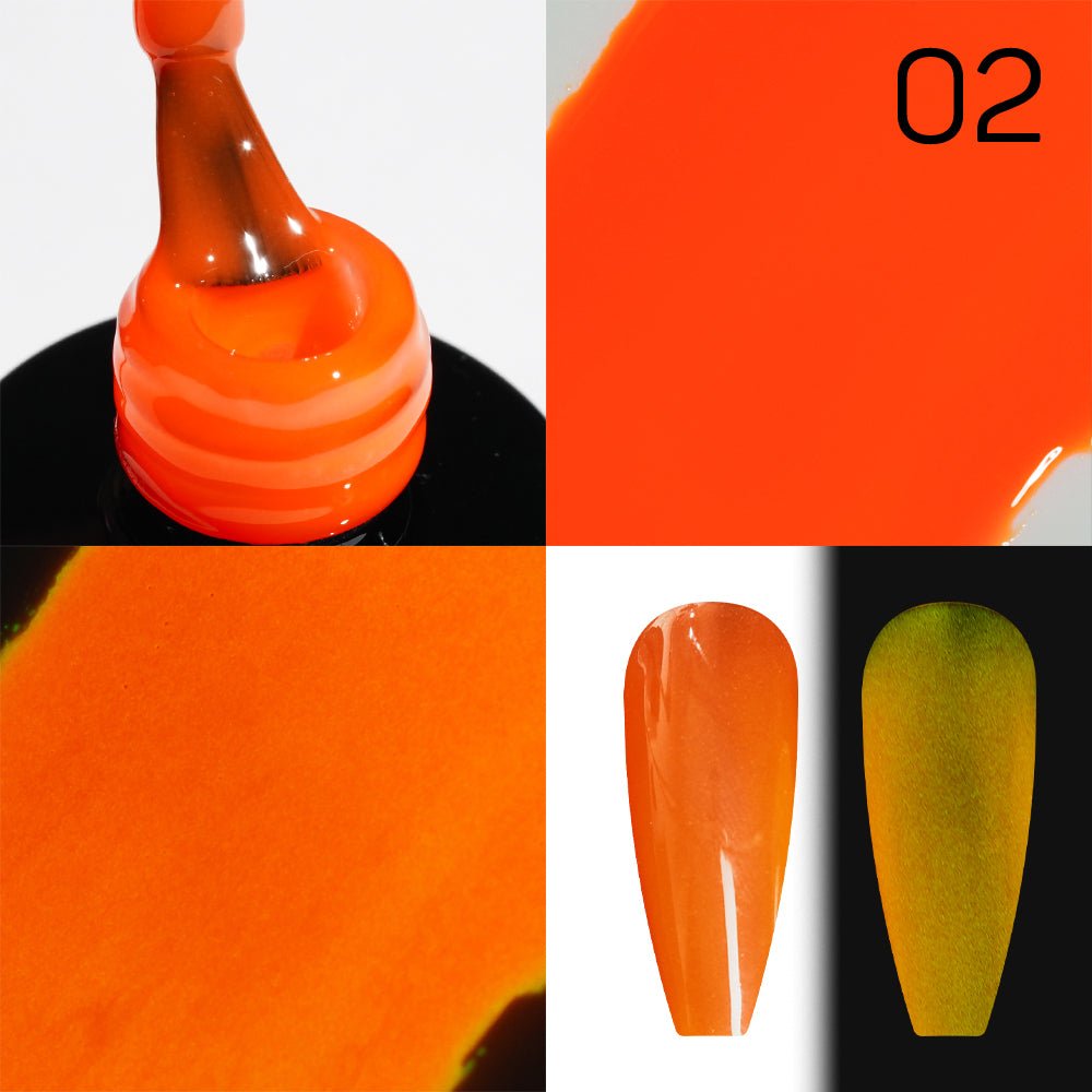 LDS 02 Orange Passion - Gel Polish 0.5 oz - Glow In The Dark - DTK Nail Supply