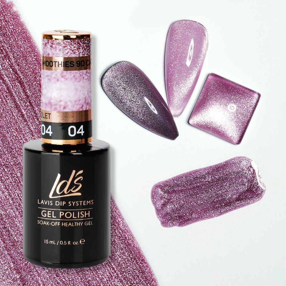 LDS 04 Violet - Gel Polish 0.5 oz - Smoothies 9D Cat Eyes Collection - DTK Nail Supply