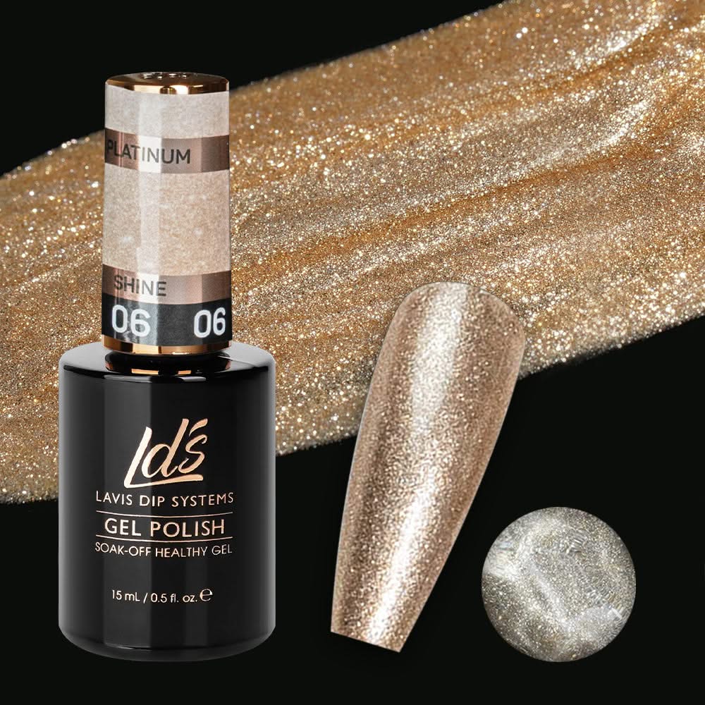 LDS 06 Shine - Gel Polish 0.5 oz - Platinum Collection - DTK Nail Supply