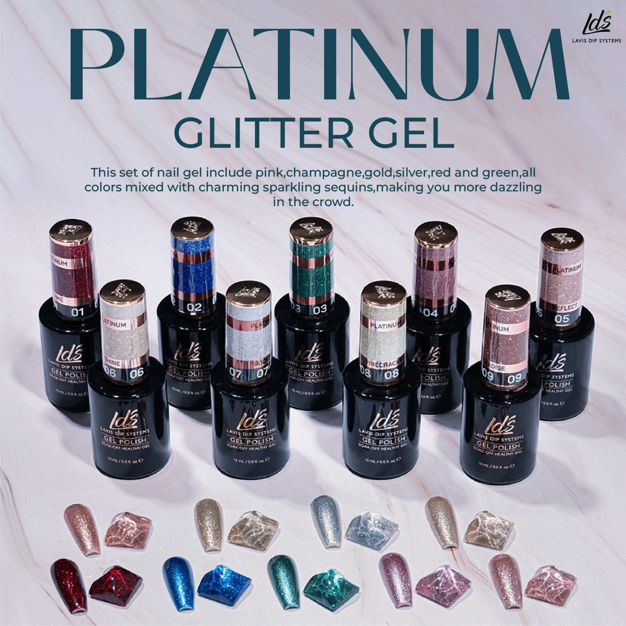 LDS 06 Shine - Gel Polish 0.5 oz - Platinum Collection - DTK Nail Supply