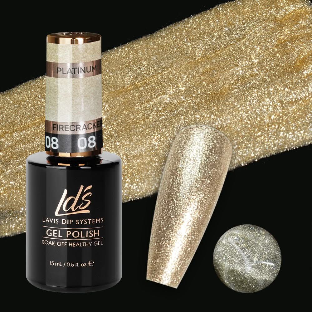LDS 08 Firecracker - Gel Polish 0.5 oz - Platinum Collection - DTK Nail Supply