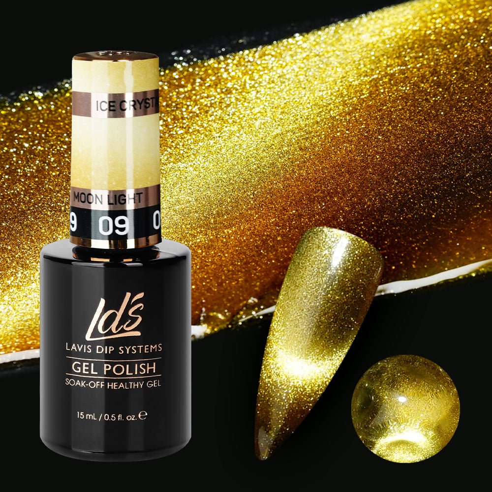 LDS 09 Moon Light - Gel Polish 0.5 oz - Ice Crystal Cat Eyes - DTK Nail Supply