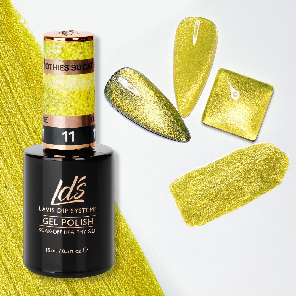 LDS 11 Olivine - Gel Polish 0.5 oz - Smoothies 9D Cat Eyes Collection - DTK Nail Supply