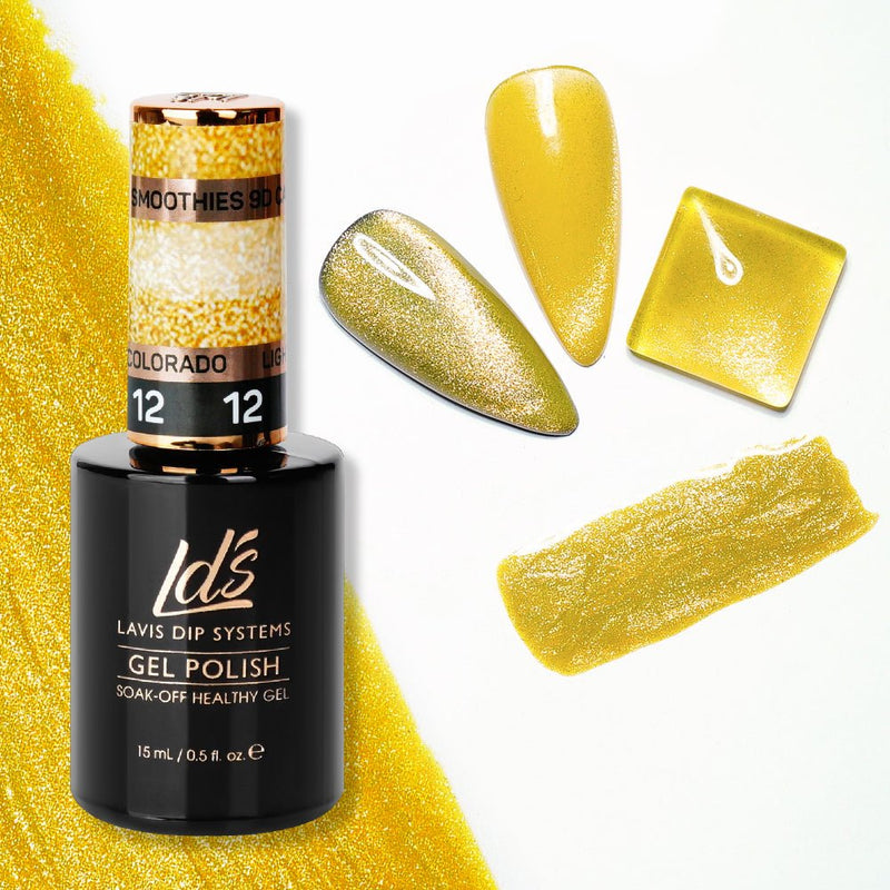 LDS 12 Light Colorado - Gel Polish 0.5 oz - Smoothies 9D Cat Eyes Collection - DTK Nail Supply